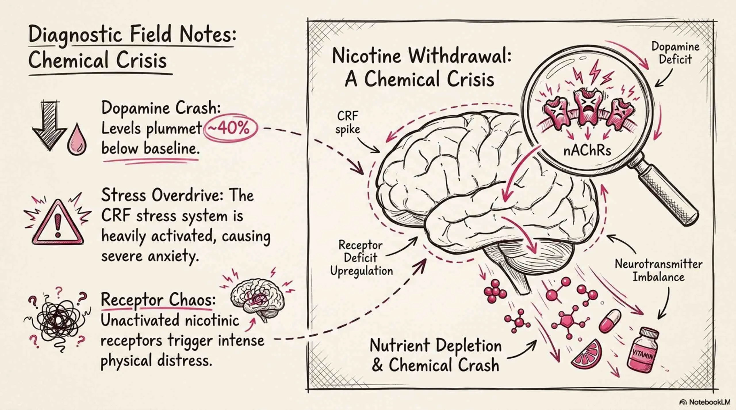 PAWS ML - What happens when you quit smoking. Nicotine withdrawal symptoms, dopamine crash, neurobiology