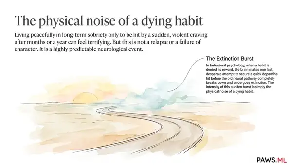 Sudden cravings after a year: The "extinction burst" and how AI helps you urge surf | PAWS ML AI System