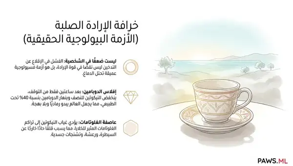 الاختراق الحيوي (Biohacking) لانسحاب النيكوتين: كيف تستعيد الدوبامين وتقلع بمساعدة الذكاء الاصطناعي | PAWS ML AI System