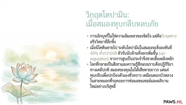 การแฮ็กระบบชีววิทยาเพื่อเอาชนะการเลิกบุหรี่: วิธีฟื้นฟูโดปามีนและเลิกบุหรี่ด้วย AI | PAWS ML AI System