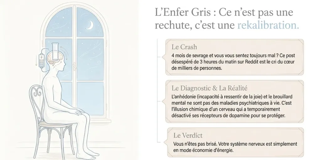 La durée du syndrome de sevrage prolongé (PAWS) et l'enfer gris de la sobriété - PAWS ML AI System