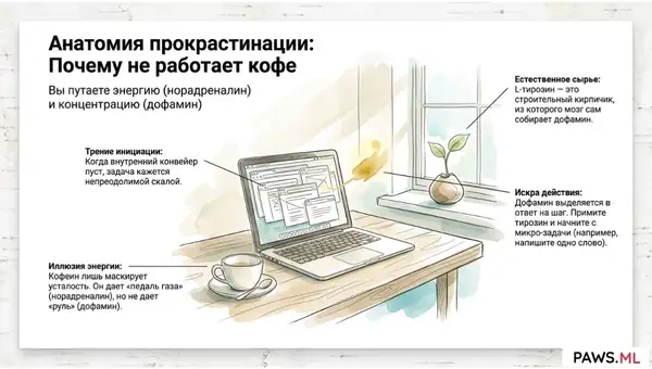 L-тирозин при ПАС и выгорании: биохакинг дофамина или плацебо? | PAWS ML AI System