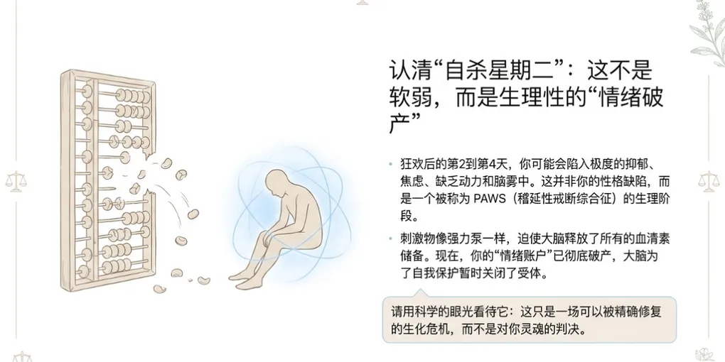 自杀星期二与狂欢后抑郁:如何安全恢复血清素与大脑 - PAWS ML AI System