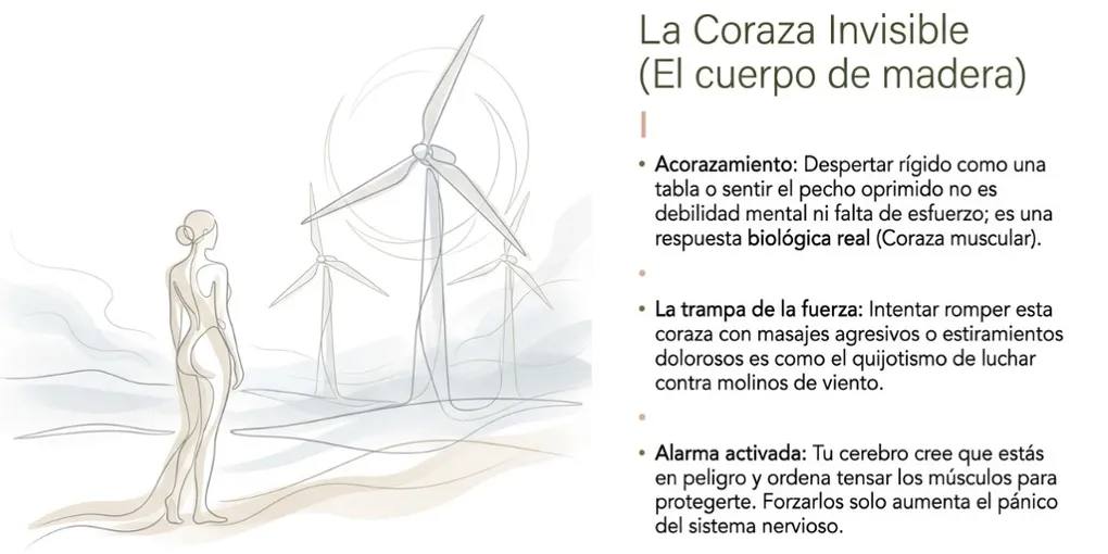 El fenómeno del «cuerpo de madera»: por qué sientes una coraza muscular y cómo tu sistema nervioso te toma como rehén - PAWS ML AI System