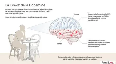 Comment soulager le sevrage tabagique : Dopamine, compléments et IA | PAWS ML AI System