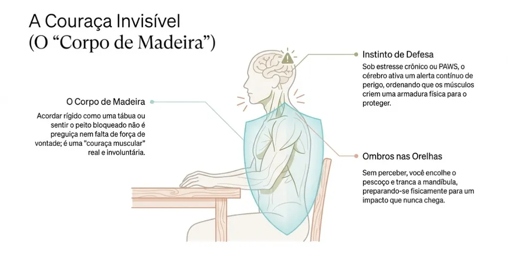 O Fenômeno do 'Corpo de Madeira': Por que você sente uma couraça muscular e como o seu sistema nervoso o faz de refém - PAWS ML AI System