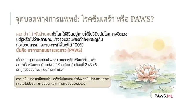 การวินิจฉัยโรค 1 พันล้านครั้ง: มันคือโรคซึมเศร้า หรืออาการถอนยาที่ซ่อนอยู่? (PAWS) | PAWS ML AI System