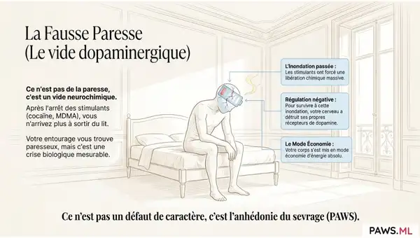 Fatigue, apathie et dépression 1 mois après cocaïne ou MDMA | PAWS ML AI System