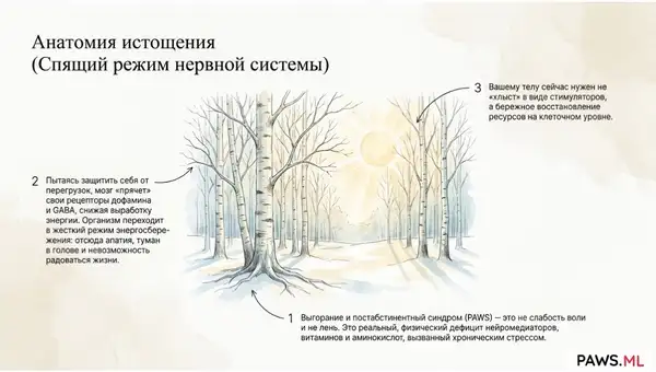 Ии-биохакинг: Как многоагентная нейросеть управляет восстановлением при выгорании и постабстинентном синдроме | PAWS ML AI System