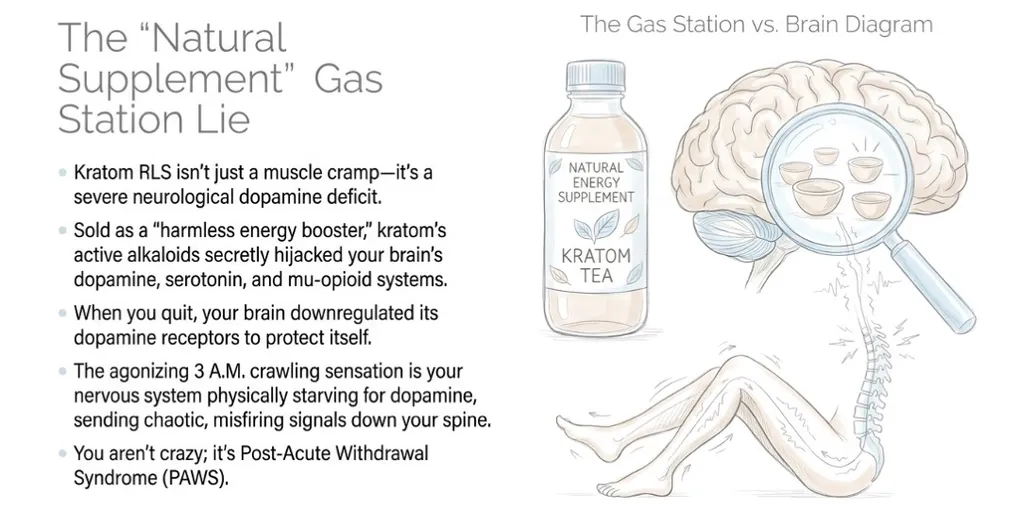 Kratom withdrawal restless legs (RLS): Timeline & safe relief - PAWS ML AI System