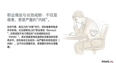 AI 精准养生:多智能体 AI 如何重塑“职业倦怠”与“长效戒断综合征”的恢复架构 | PAWS ML AI System
