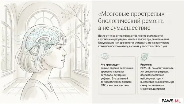 «Мозговые прострелы», бензо-живот и свинцовая усталость: Странные симптомы отмены, о которых молчат врачи | PAWS ML AI System
