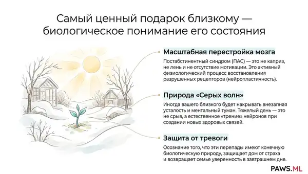 Поддержка близкого при постабстинентном синдроме | руководство PAWS.ML | PAWS ML AI System