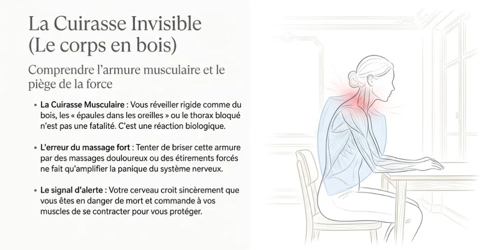 Le phénomène du « corps en bois » : pourquoi vous ressentez une cuirasse musculaire et comment votre système nerveux vous prend en otage - PAWS ML AI System
