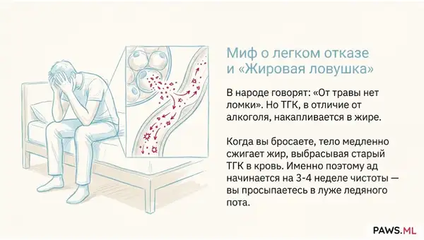 Кошмары и ночная потливость после отказа от марихуаны (травы) | PAWS ML AI System
