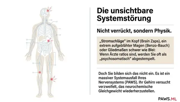 Brain zaps, bleierne müdigkeit und benzo-bauch: Die bizarren entzugserscheinungen, über die Ärzte schweigen | PAWS ML AI System