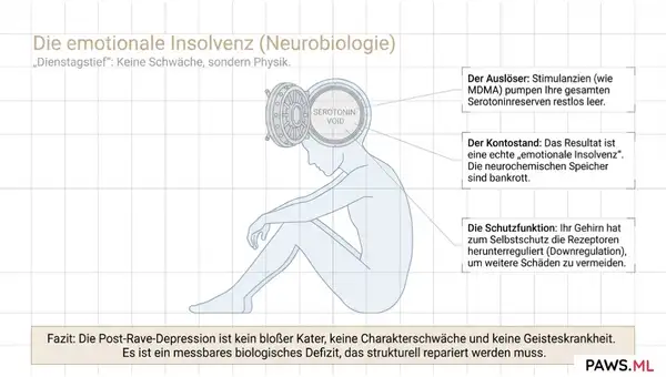 MDMA kater & dienstagstief: Serotonin sicher auffüllen | PAWS ML AI System