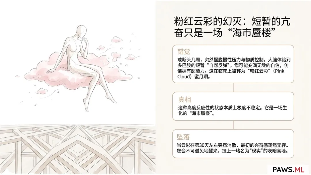 粉红云彩崩溃:为什么戒断1个月后会突然陷入抑郁? | PAWS.ML