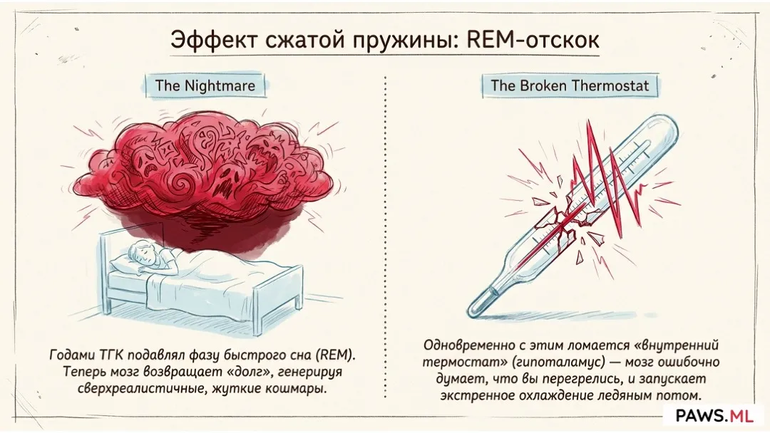 Кошмары и ночная потливость после отказа от марихуаны (Травы) | PAWS.ML