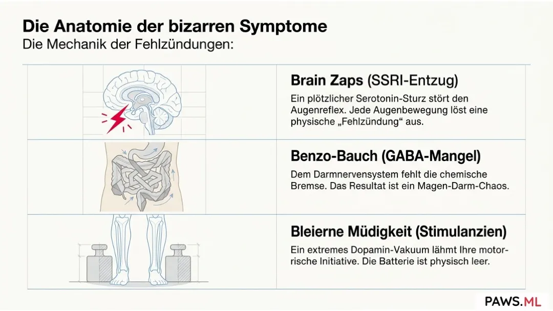 Brain zaps, bleierne müdigkeit und benzo-bauch: Die bizarren entzugserscheinungen, über die Ärzte schweigen | PAWS.ML