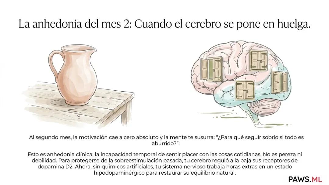 Caída de la nube rosa: Depresión tras 1 mes de sobriedad y PAWS | PAWS.ML