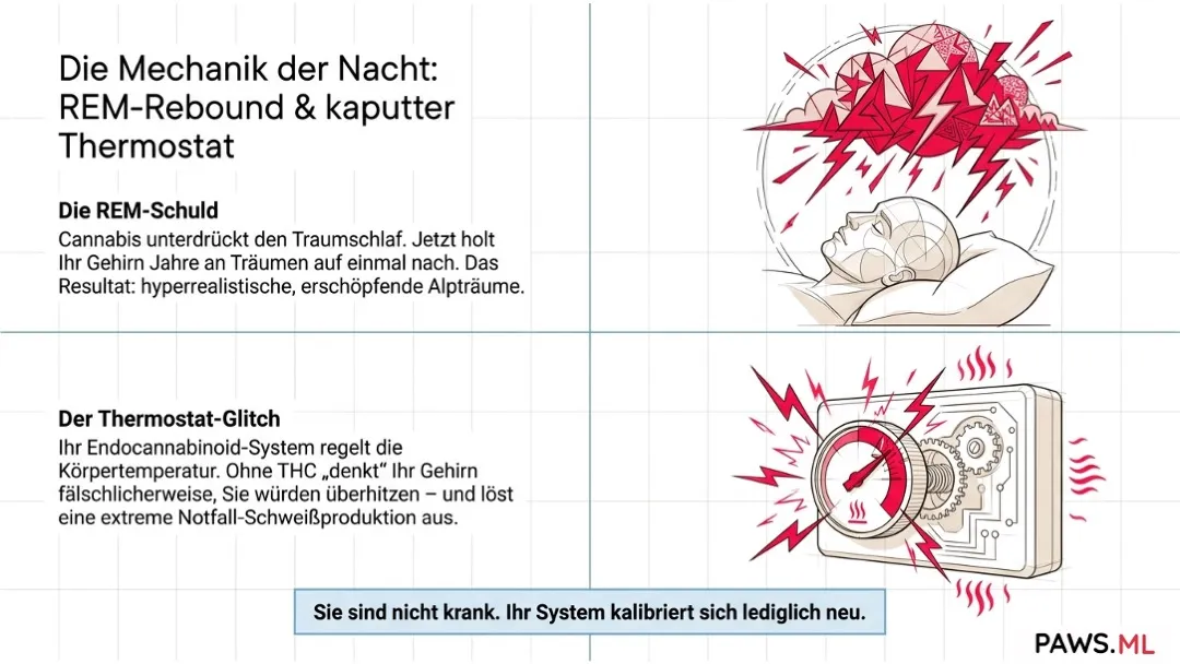 Nachtschweiß & alpträume nach cannabis-entzug: Rem-rebound | PAWS.ML