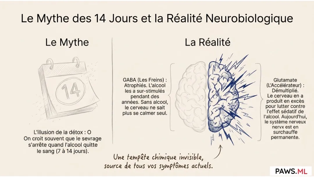 Sevrage alcool : Les symptômes tardifs des mois après l'arrêt | PAWS.ML