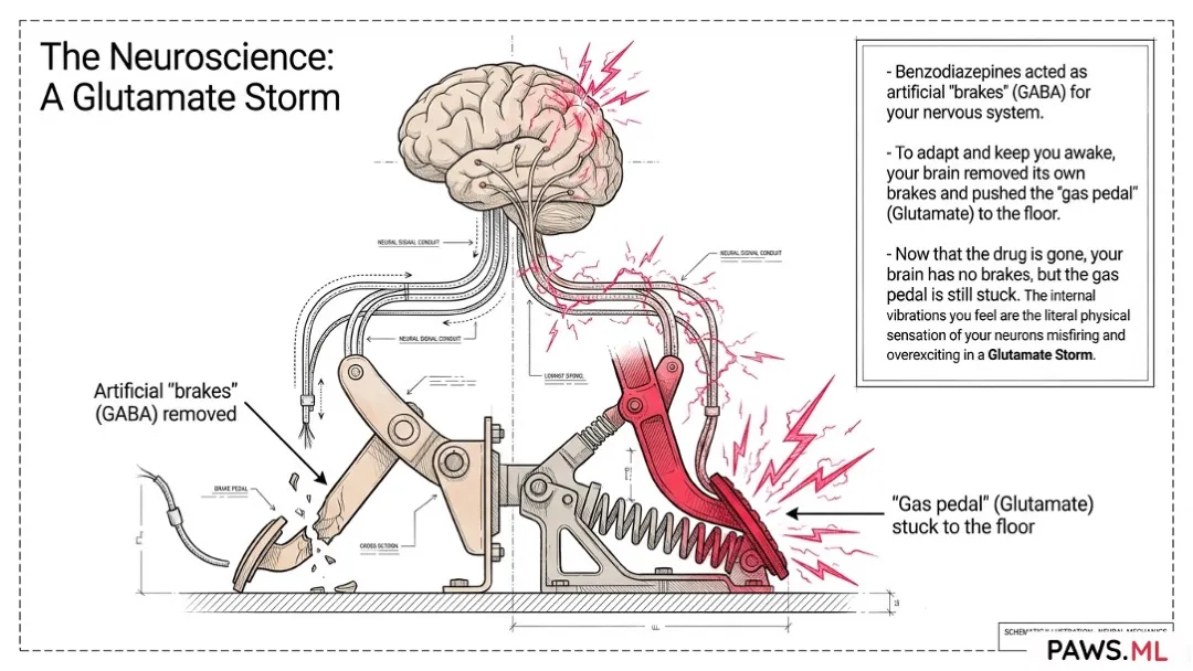 Internal tremors after quitting benzos: Causes & safe relief | PAWS.ML