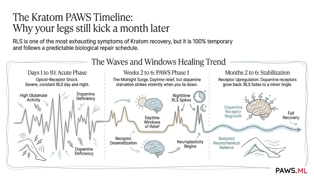 Kratom withdrawal restless legs (RLS): Timeline & safe relief | PAWS.ML