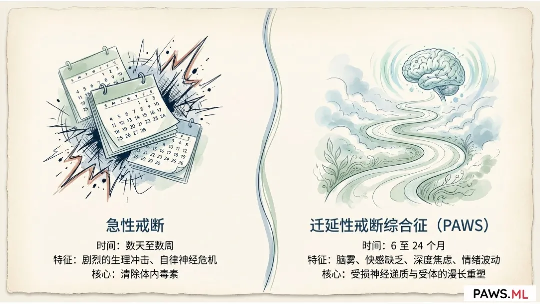 戒断反应会持续多久？揭开 PAWS (迁延性戒断综合征) 与大脑恢复的时间线 | PAWS.ML