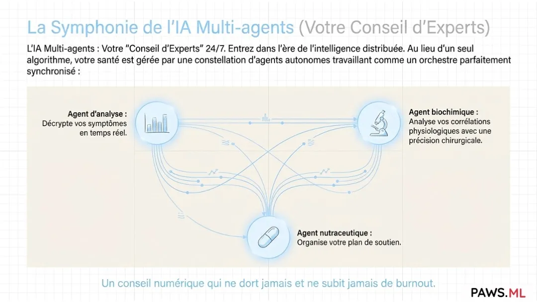 Micronutrition par IA : Comment l'intelligence artificielle multi-agents révolutionne la récupération du burnout et du syndrome de sevrage prolongé | PAWS.ML