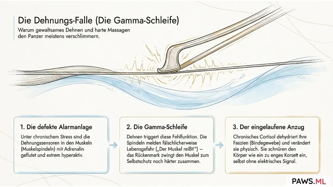 Das Phänomen des „hölzernen Körpers“: Warum Sie einen Muskelpanzer spüren und Ihr Nervensystem Sie als Geisel hält | PAWS.ML