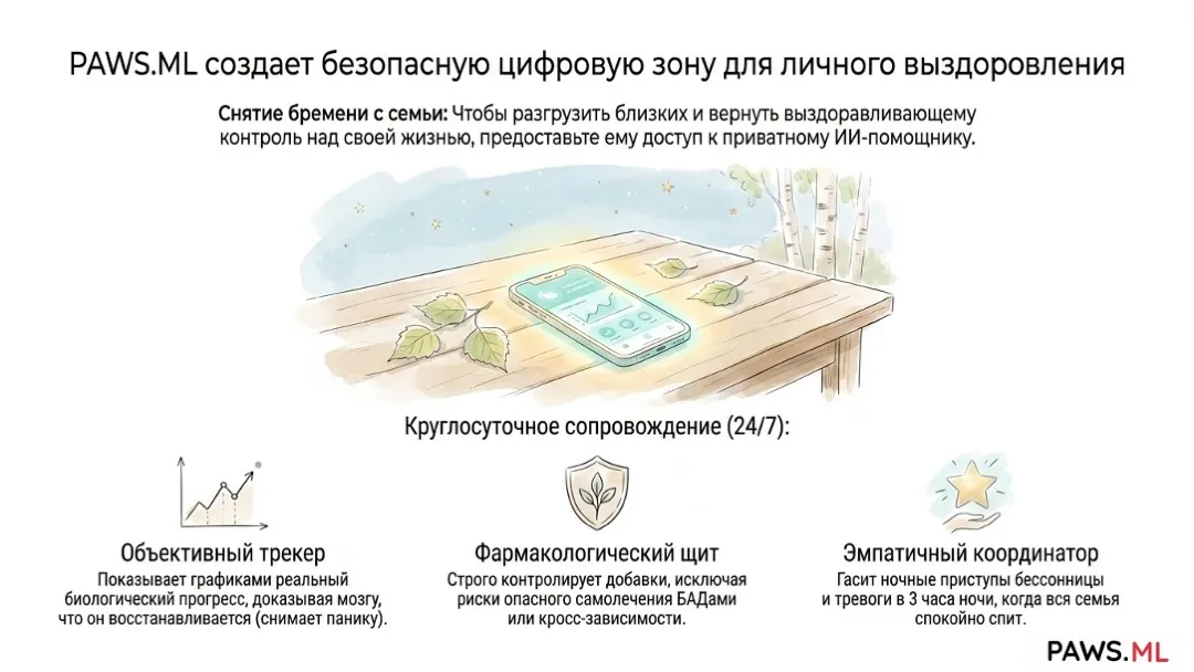 Поддержка близкого при постабстинентном синдроме | Руководство PAWS.ML