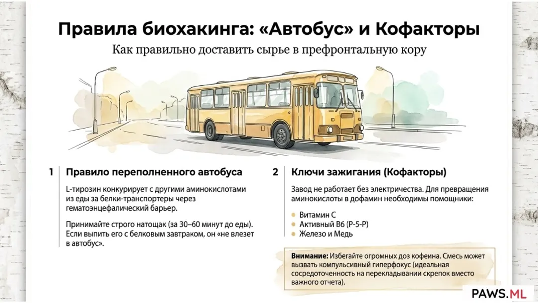 L-тирозин при ПАС и выгорании: биохакинг дофамина или плацебо? | PAWS.ML