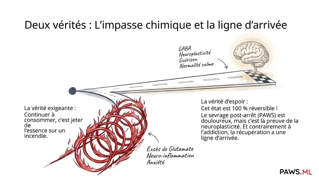 Le sevrage avant l'arrêt : Tolérance, PAWS & récupération cérébrale | PAWS.ML