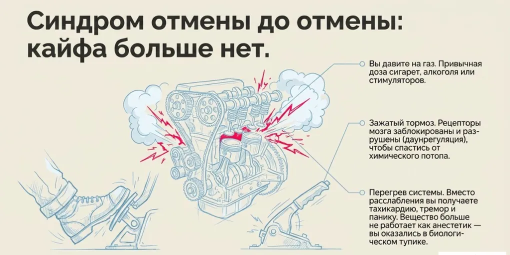 Синдром отмены до отмены: Почему плохо во время употребления? - PAWS ML AI System